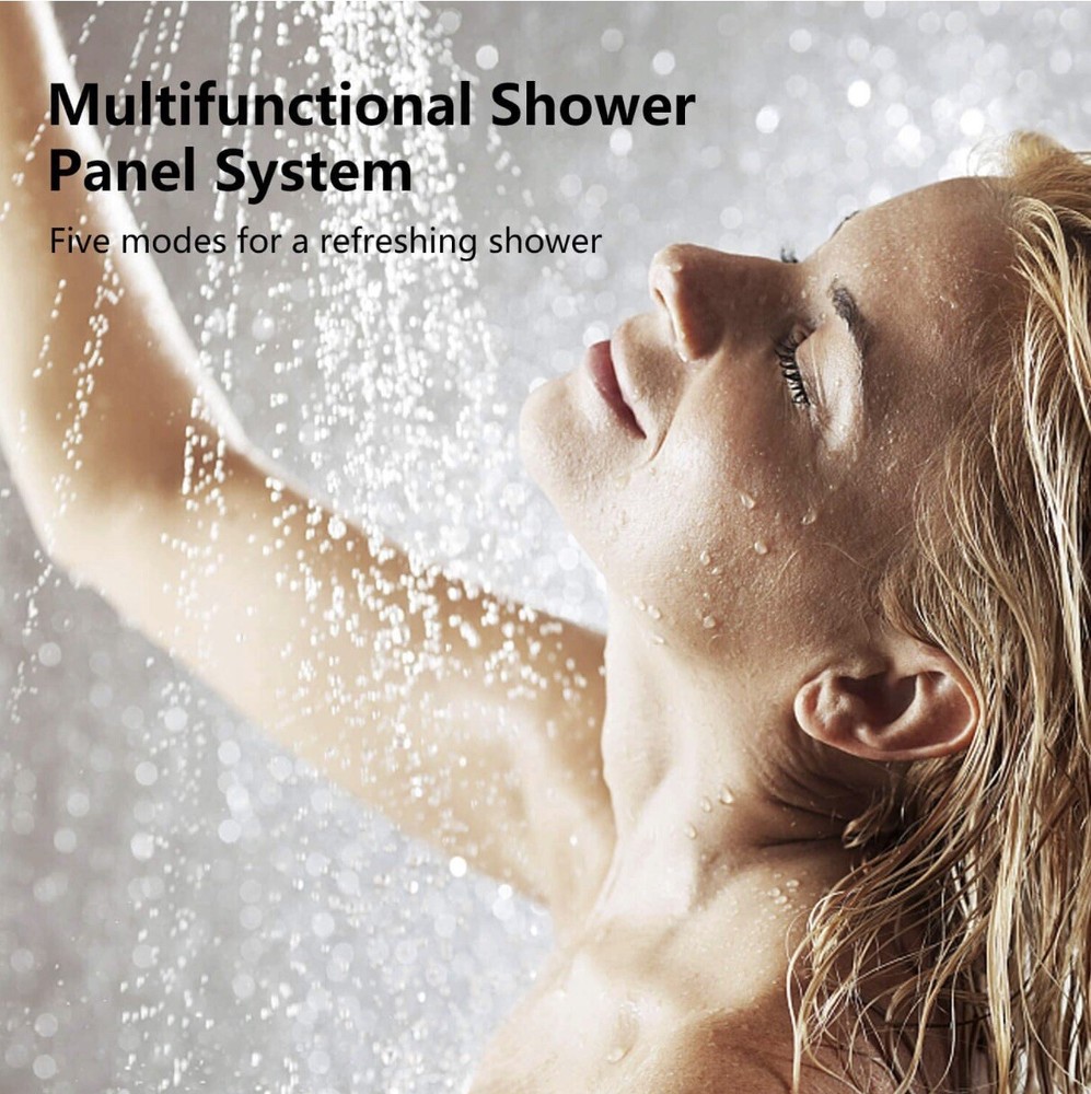 Adbatnos Shower Panel Multifunctional Shower Panel System Shower Tower, Rainfall