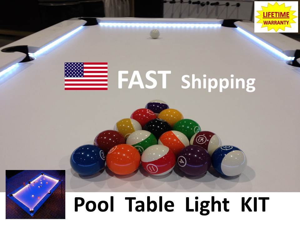 LED Pool & Billiard Table Lighting KIT - light your pool cue stick - NEW