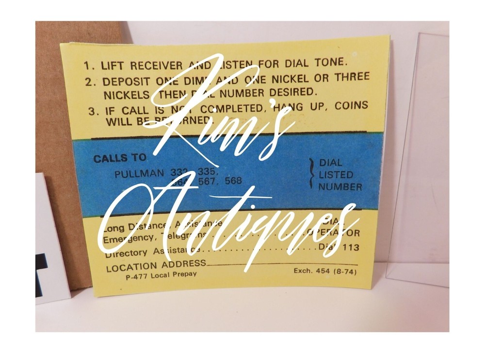 2 - New Info. Card Inserts & 2 Clear Plastic Windows for W/E 3 Slot Payphone PC4