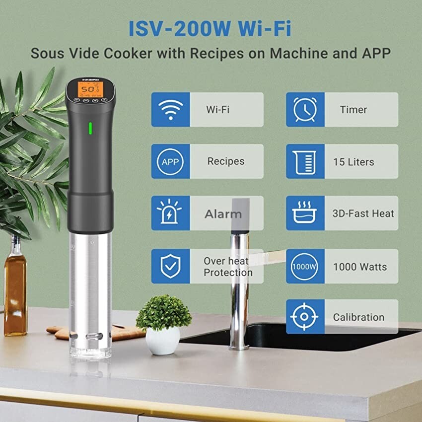 1000W WiFi Sous Vide Cooker INKBIRD Precision Immersion Circulator App Control