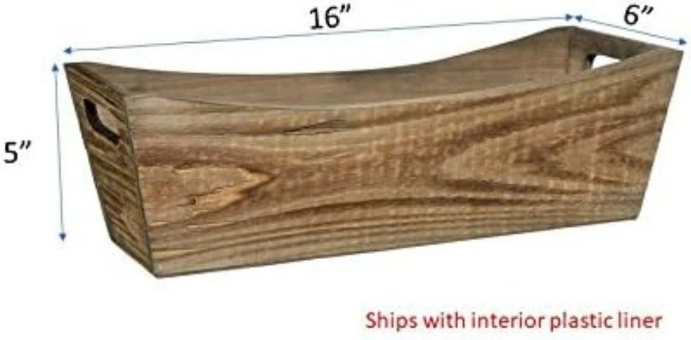 Wood Window Box - Handled Buffalo Brown