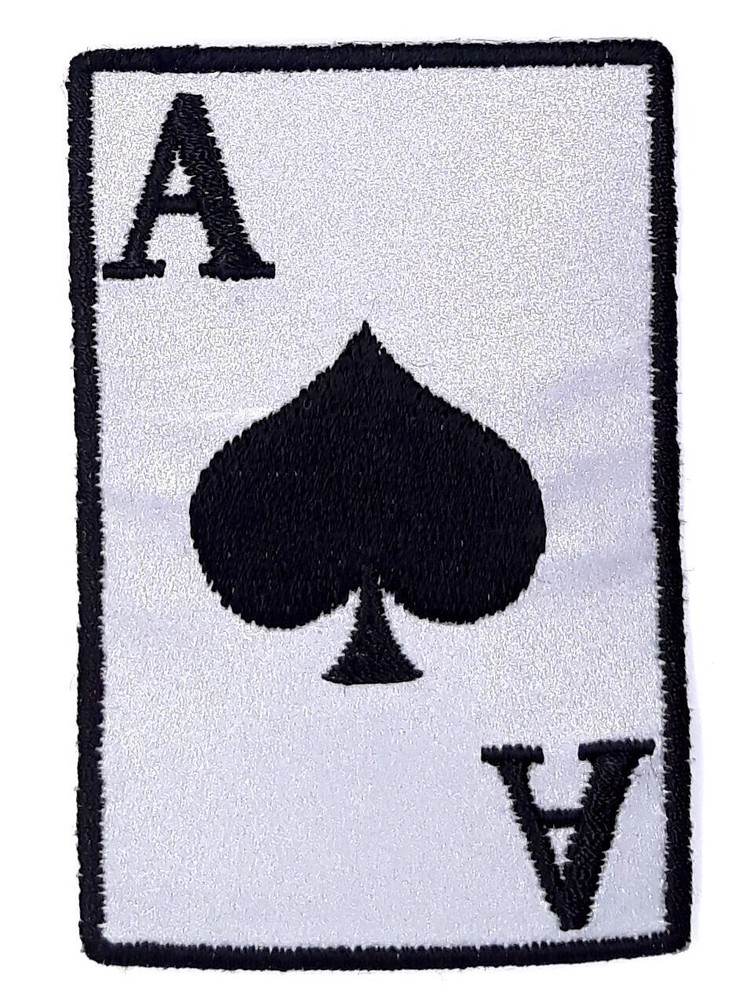 Reflective Ace Of Spades Iron On Patch 2"x 3"
