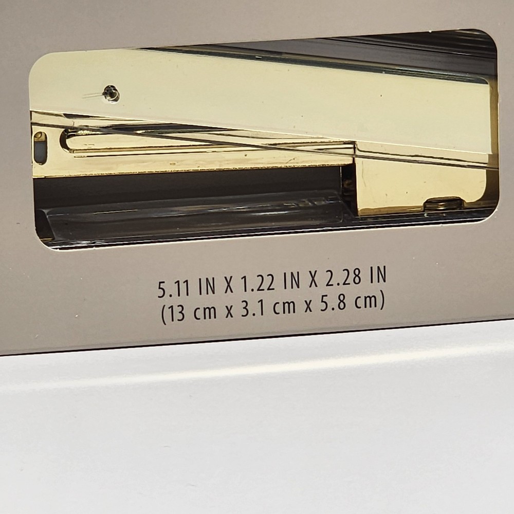 Compact Clear Acrylic Gold Stapler, 20 Sheet Capacity, Half Strip, Transparen...