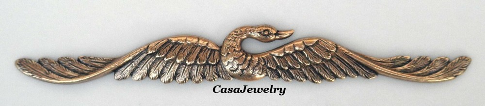 #2171 ANTIQUED GOLD LONG WINGED SWAN COMPONENT - 1 Pc