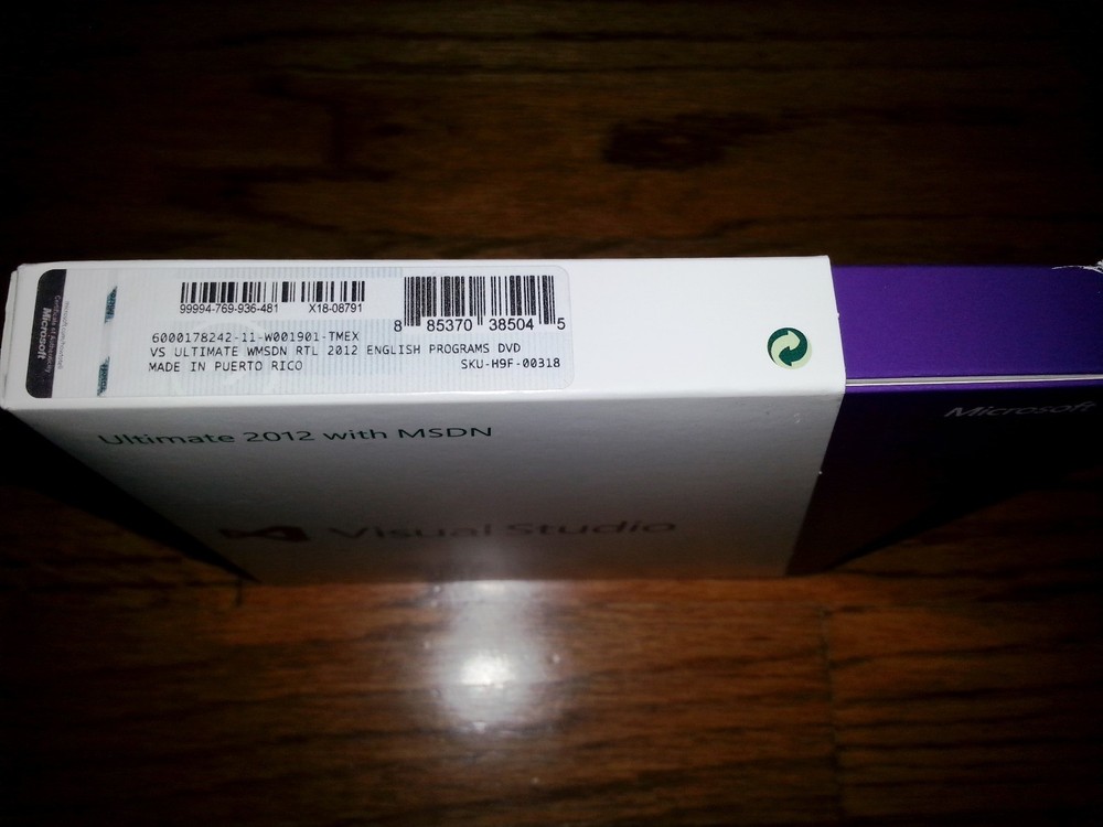 Visual Studio Ultimate 2012 with MSDN, SKU H9F-00318, Full Retail Version