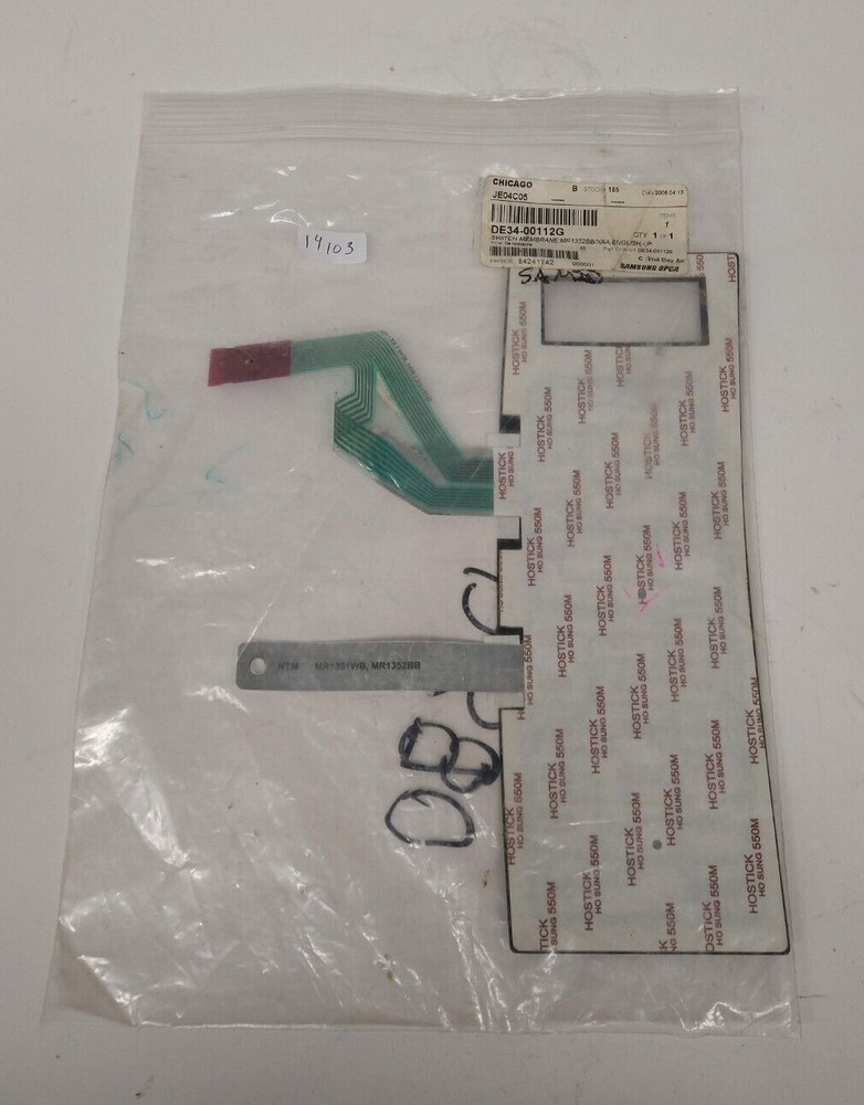 Maytag Switch Membrane DE34-00112G