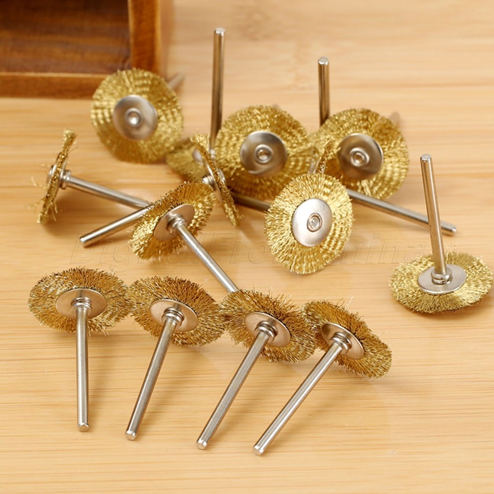 20Pc Brass Wire Wheel Brushes for Rotary Power Tool Drill Rust Weld Die Grinder