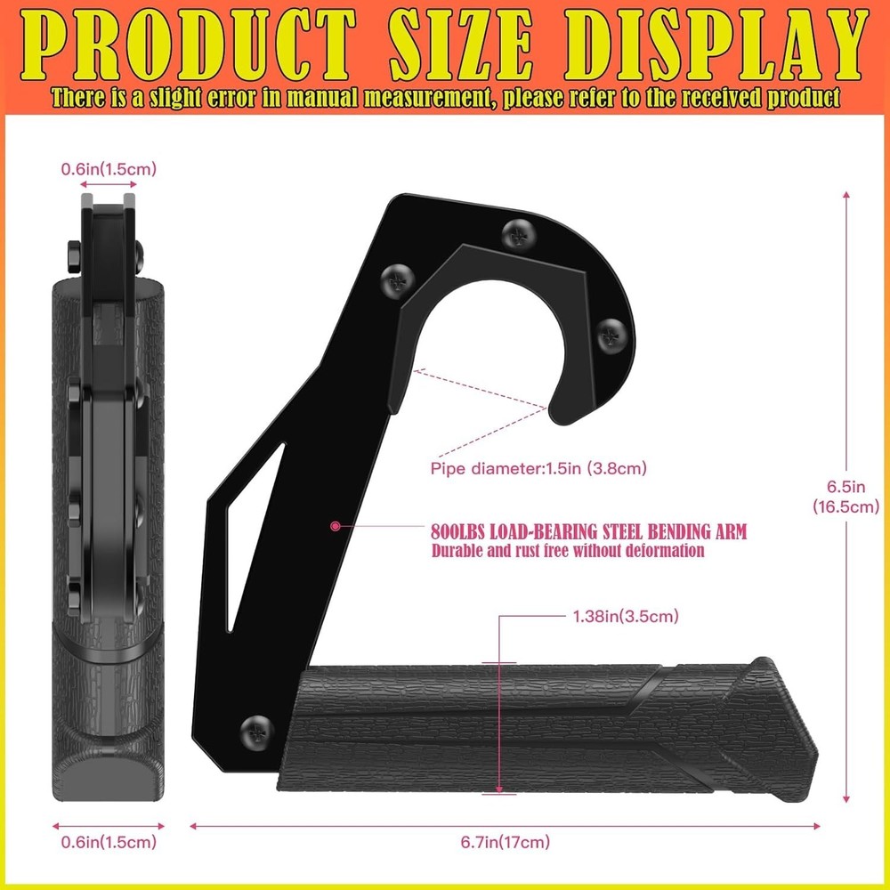 Neutral Grip Handles Pull Up Bar Pull Up Handles W/ Ergonomic Portable Hooks