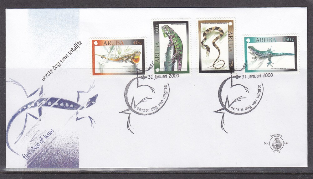 Arubu Issue FDC 2000 (86) Reptiles