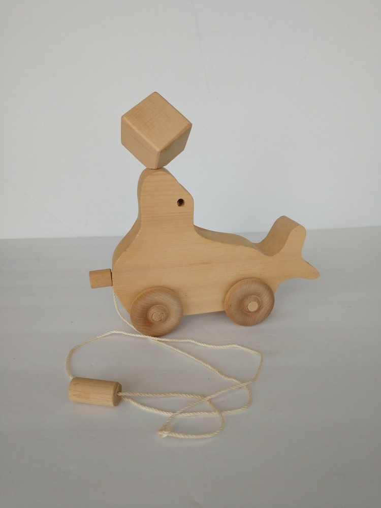 Wooden  Seal Pull Toy - Unbranded