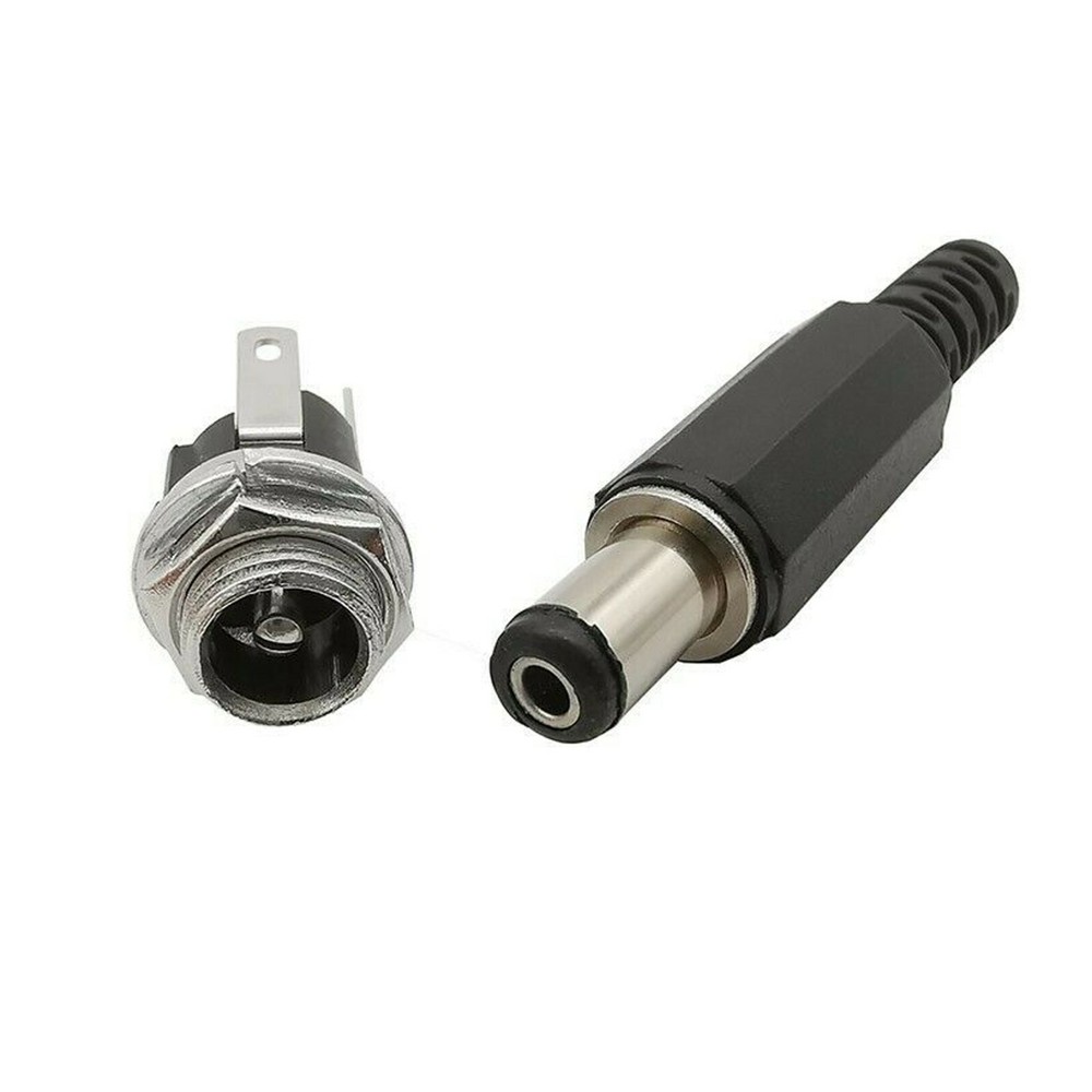 10PC Male Barrel Jack Plug Female Socket Panel Mount DC 12V Power Connectors