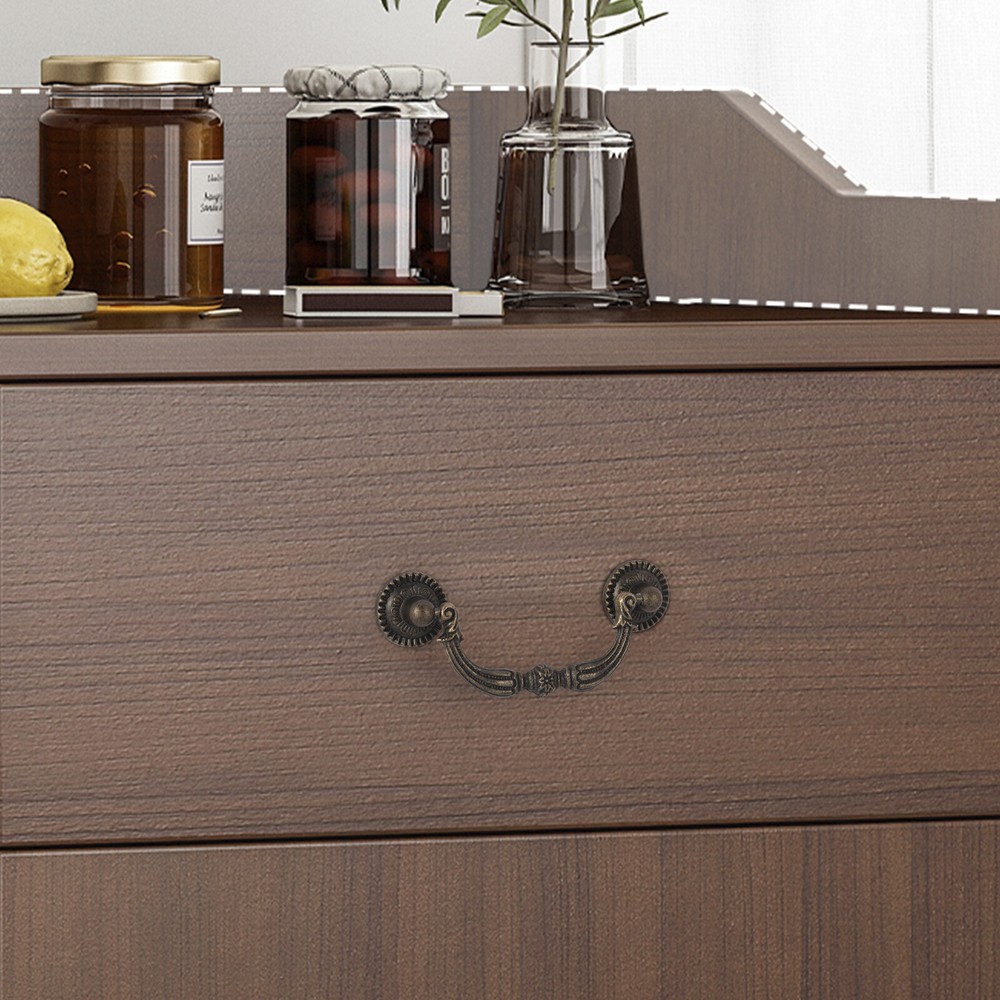 1~20PCS Vintage Drop Bail Dresser Pull Handle Drawer Pulls Rustic Antique Bronze