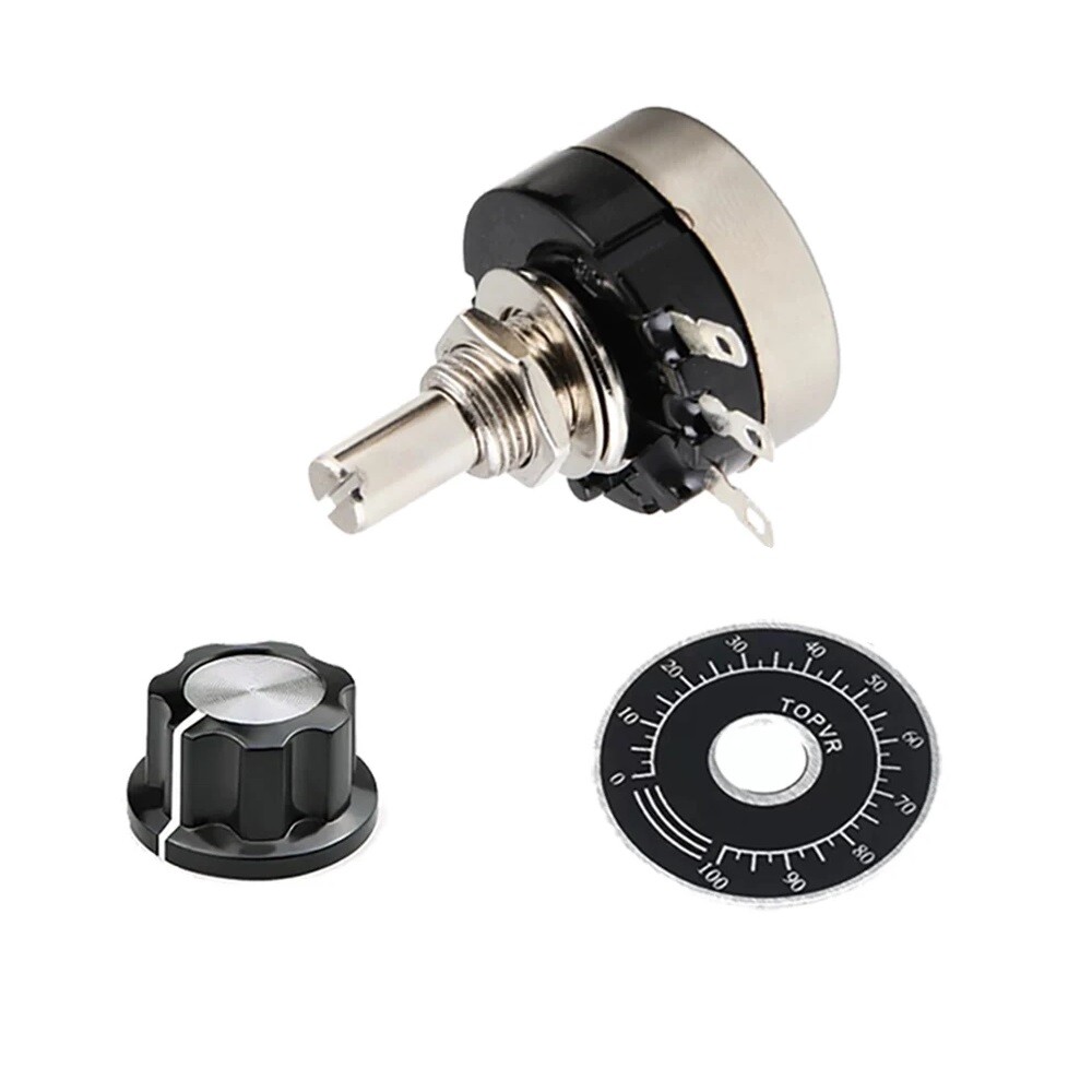 1K - 1M Rotary Potentiometer Variable Dial Resistor Precision Single Turn + Knob