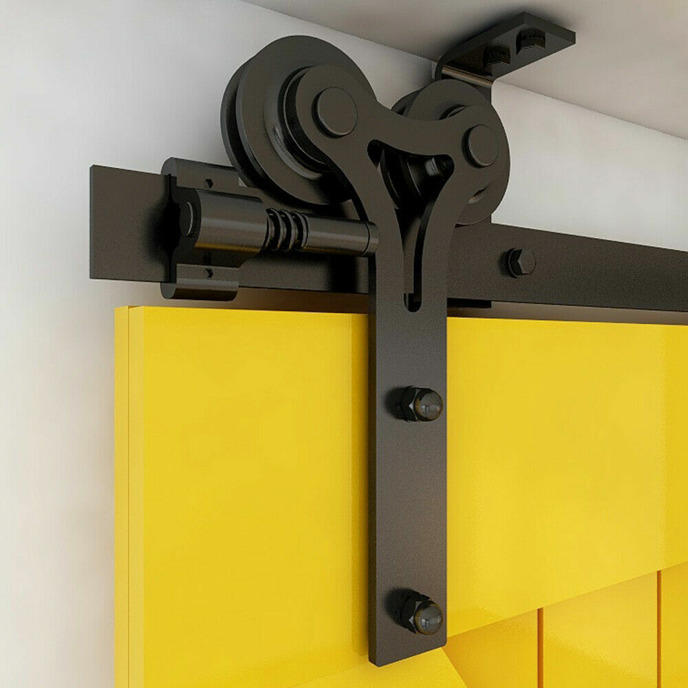 4-20FT Ceiling Mount Bracket Sliding Barn Door Hardware Track Kit Single/Double