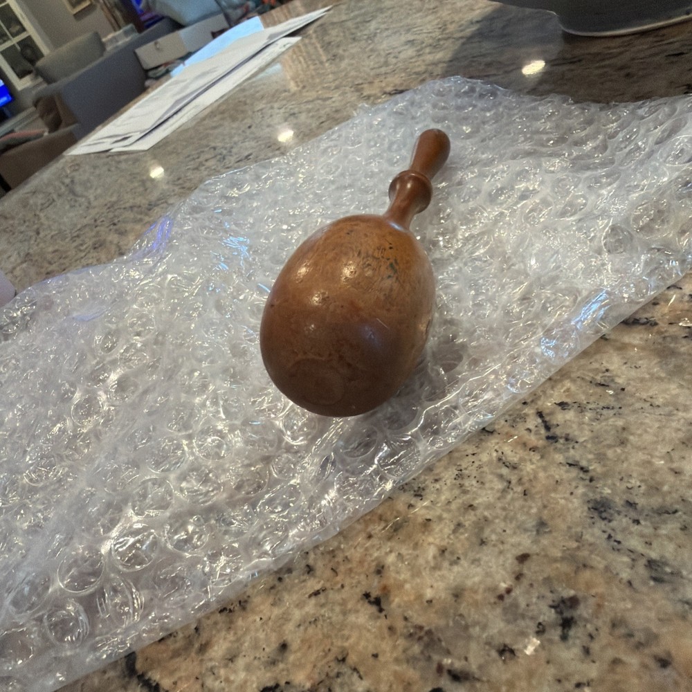 Vintage Sewing Darning Tool Wooden Egg Shaped 6" EUC