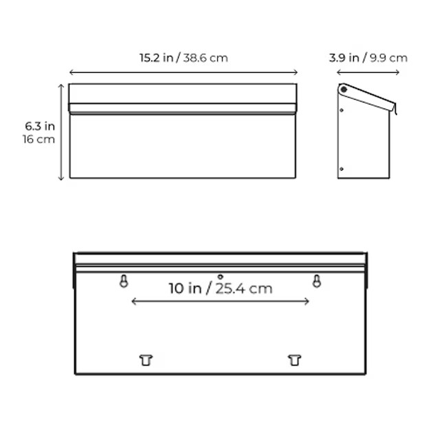 RELIABILT Mailbox Metal Standard Mailbox Black