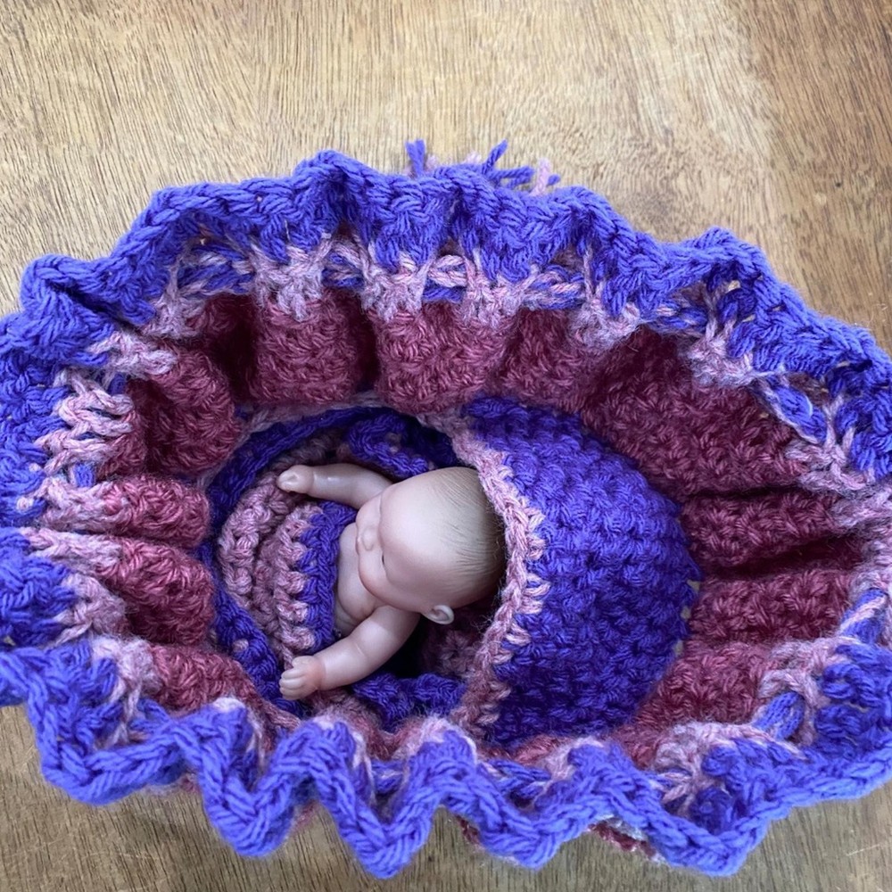 Hand crochet purse with baby