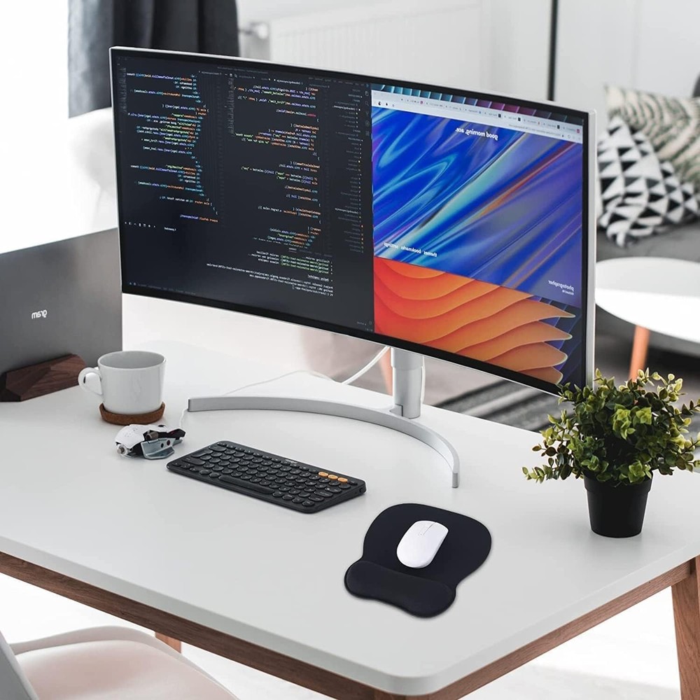 Ergonomic Mouse Pad with Wrist Support, Mousepad with Memory Foam Wrist Rest ...