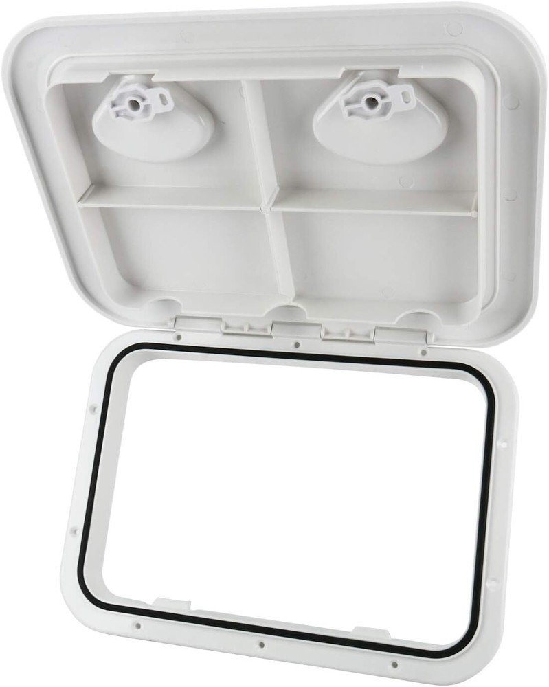 White Marine Deck Access Hatch 17.3“×12.4" Boat Hatch & Lid Rectangle Deck Hatch