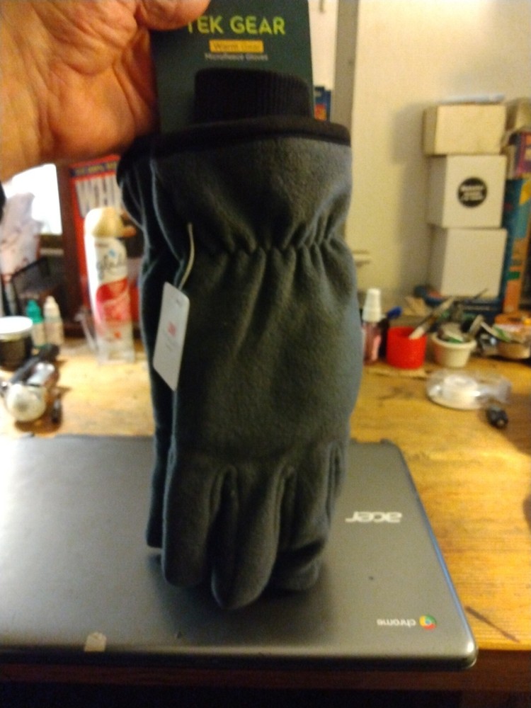 Tek Gear Men's Microfleece Compatible Gloves - Grey - Size L/XL