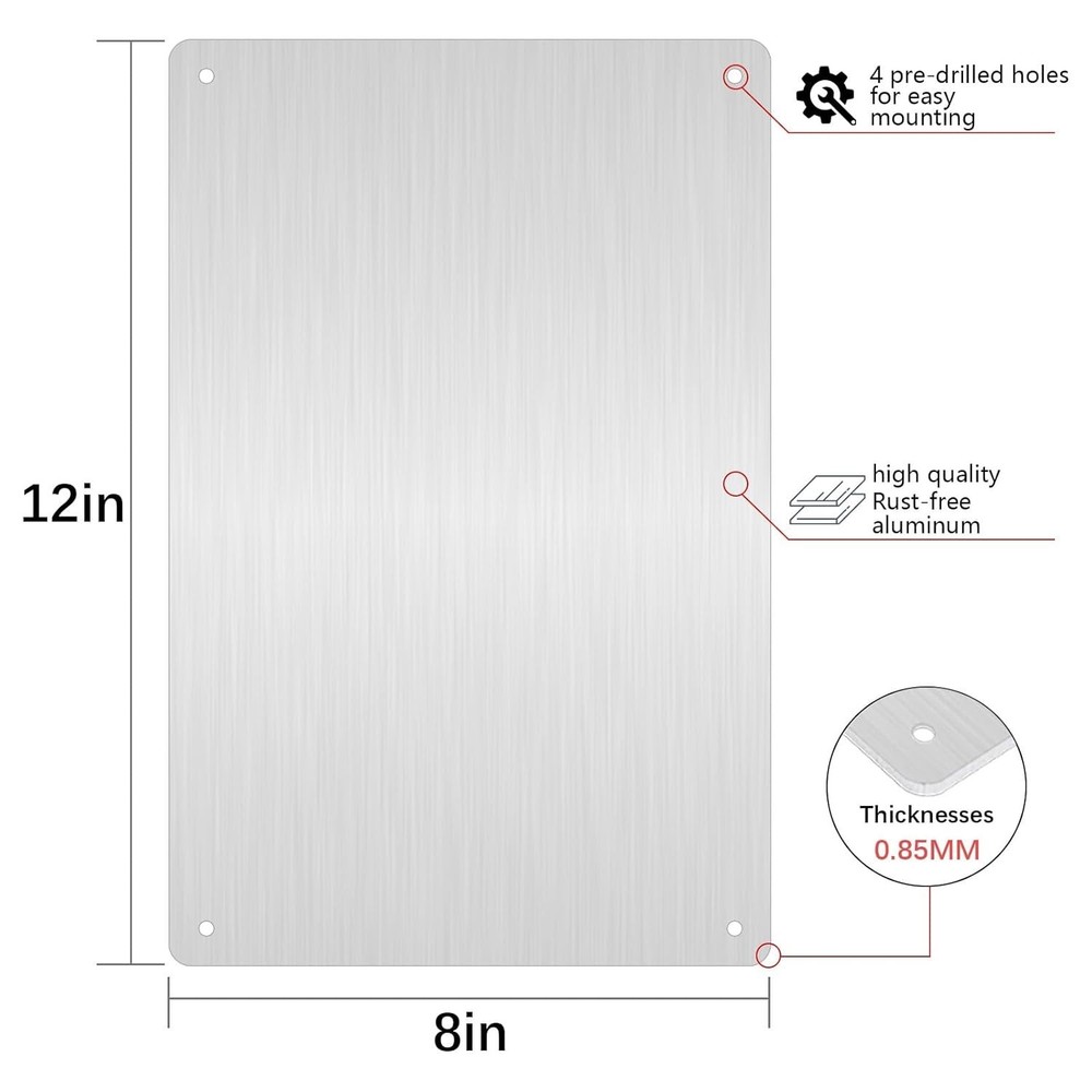 8x12 Rectangular Aluminum Sheets 2 Pack - Heat Treatable for Robust Applications
