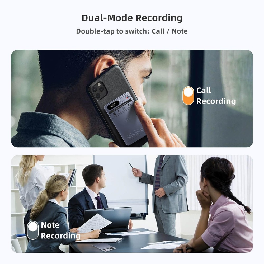 WILIBUT AI Voice Recorder with App Control, Advanced Transcribe & Grey