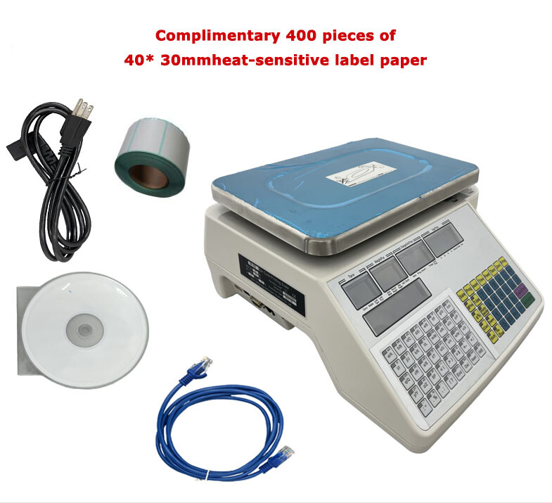 66lbs Print Electronic Scale Digital Price Computing Scale Thermal Printer 110V.