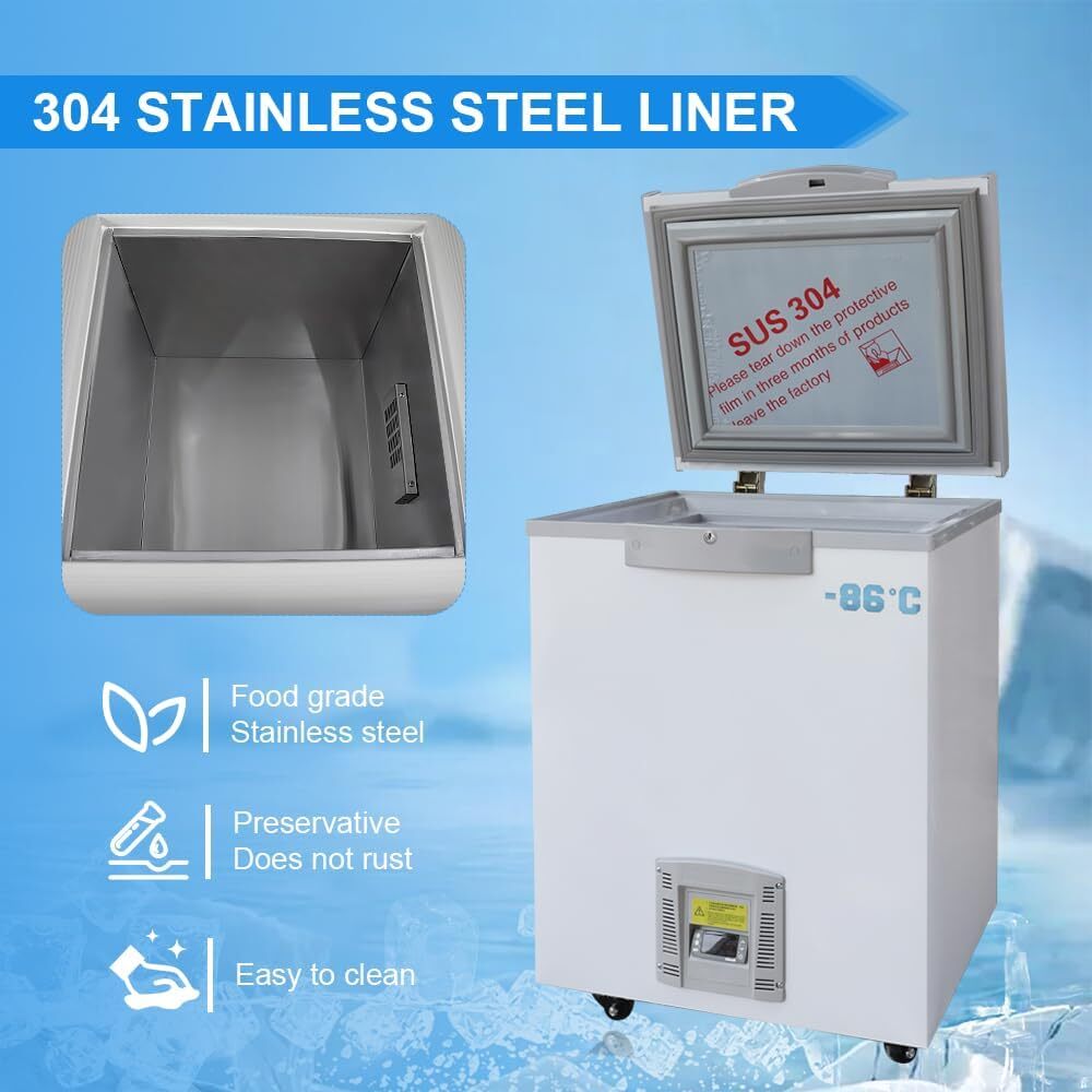 -86℃ Ultra Low Temperature Freezer 28L Laboratory Deep for Samples Lab 110V