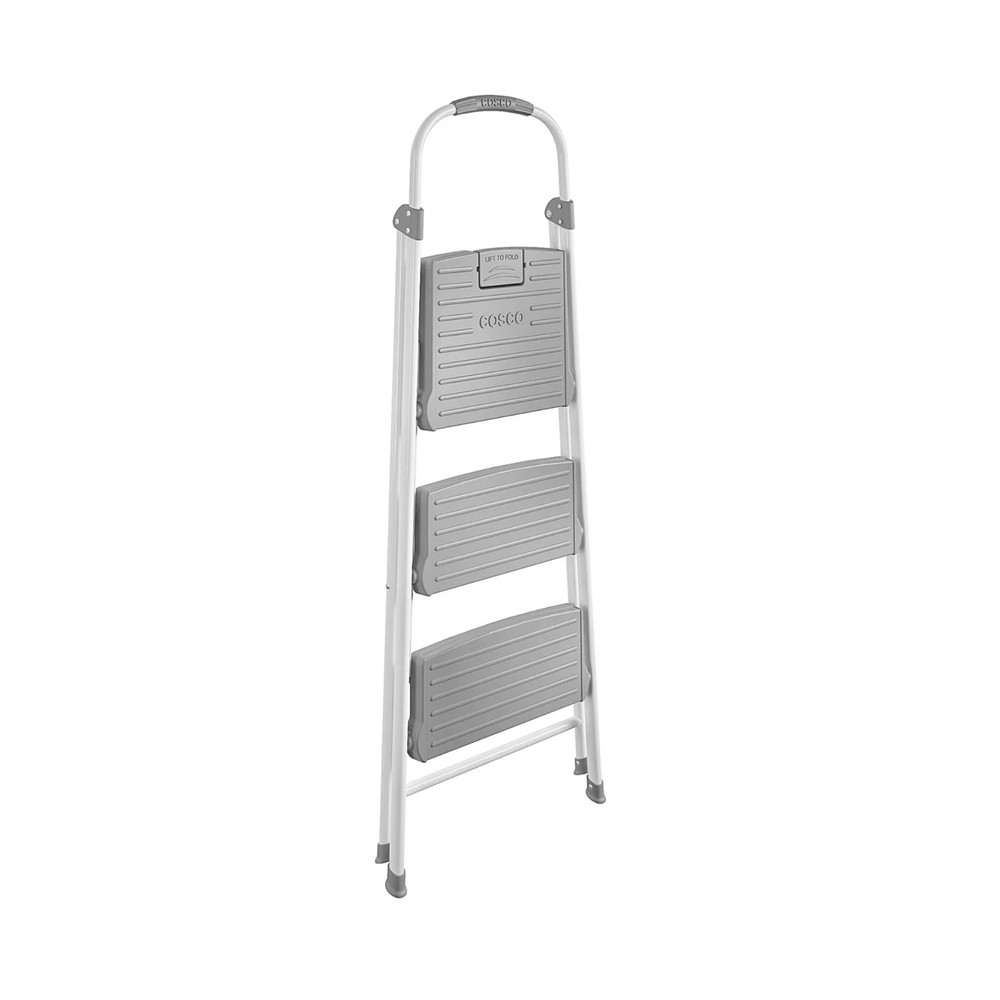 COSCO 3 Step Connection Step Stool ( White & Gray, 8ft 10in Max Reach)