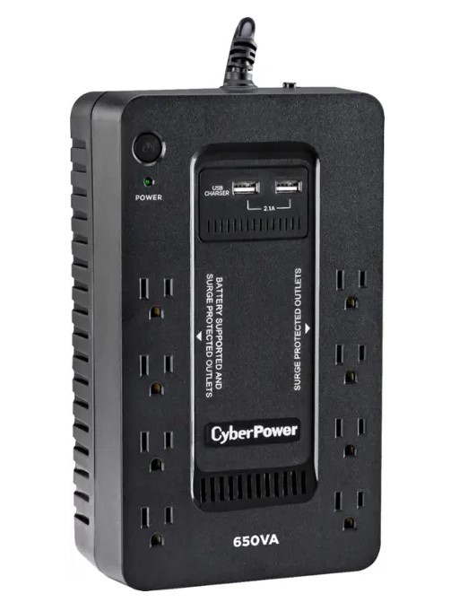 CYBERPOWER - 650VA BATTERY BACK-UP SYSTEM - BLACK
