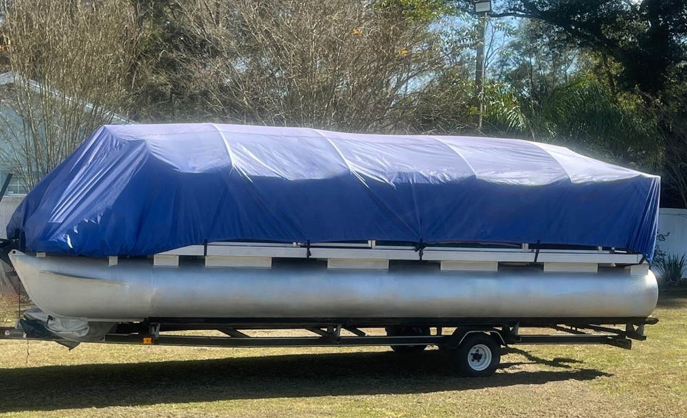 18'-22' Pontoon Boat Canvas Solution with 6" Rise.