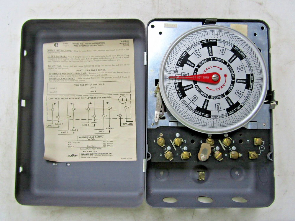 💥PARAGON ELECTRIC TIMER CONTROL 40 AMP 120 VAC 7007-00