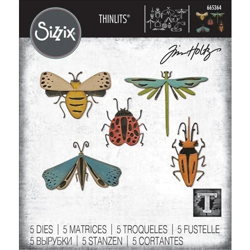 Tim Holtz "FUNKY INSECTS" Sizzix Thinlits Leaves Cutting Dies 2021 MSRP $29
