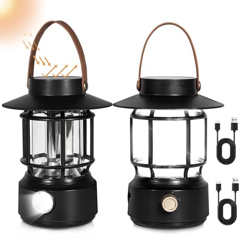 Led Camping Lantern Pack, 1000LM, Solar Lantern Rechargeable Camping Lights 2