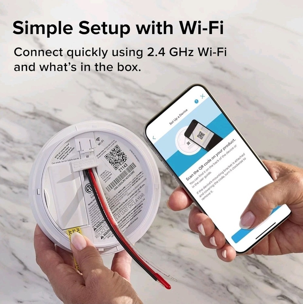 KIDDE Ring-Enabled Smart Smoke Detector, Wired, RGSAR-RW