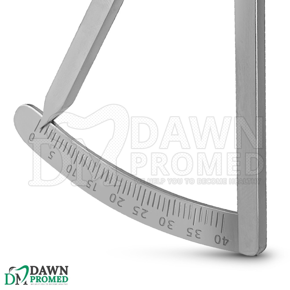 Castroviejo Caliper Angled 6" Long Bone Mapping 0-40mm Scale Ophthalmology Int