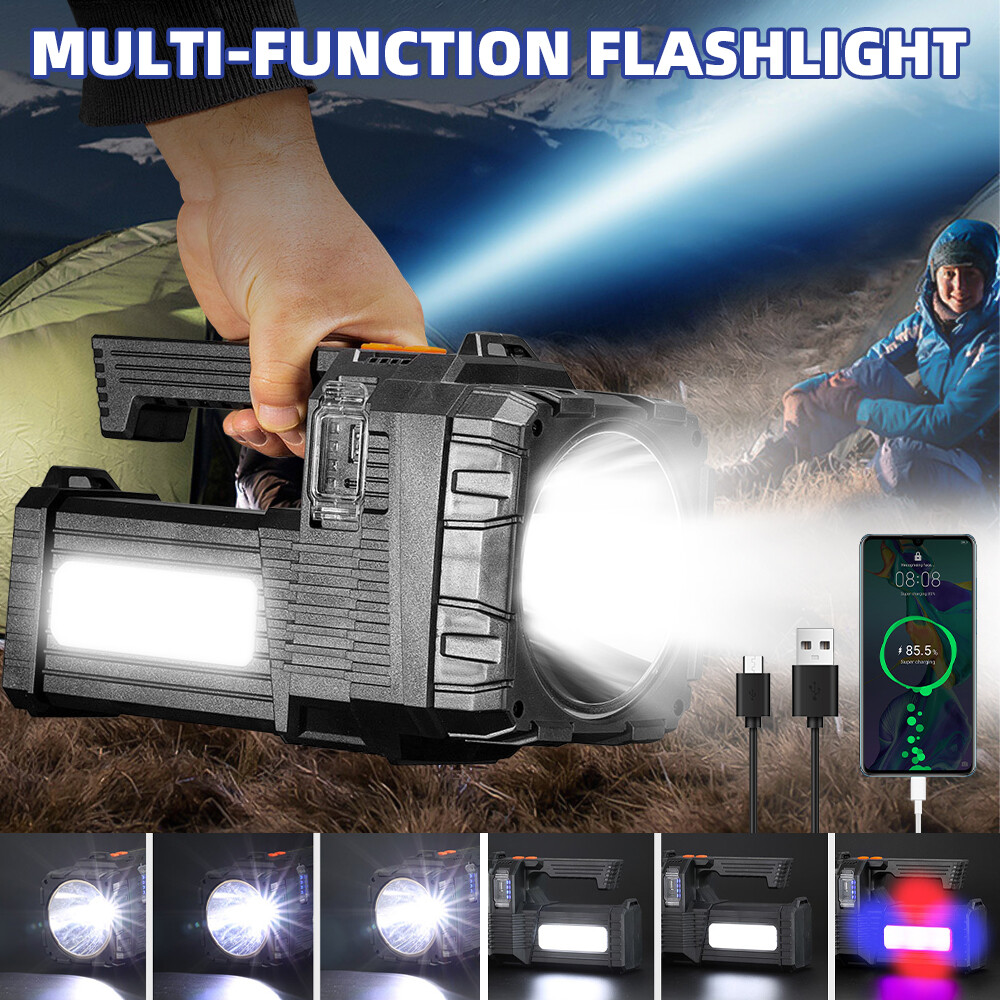 Portable Super Bright LED Searchlight Handheld Spotlight Flashlight Rechargeable