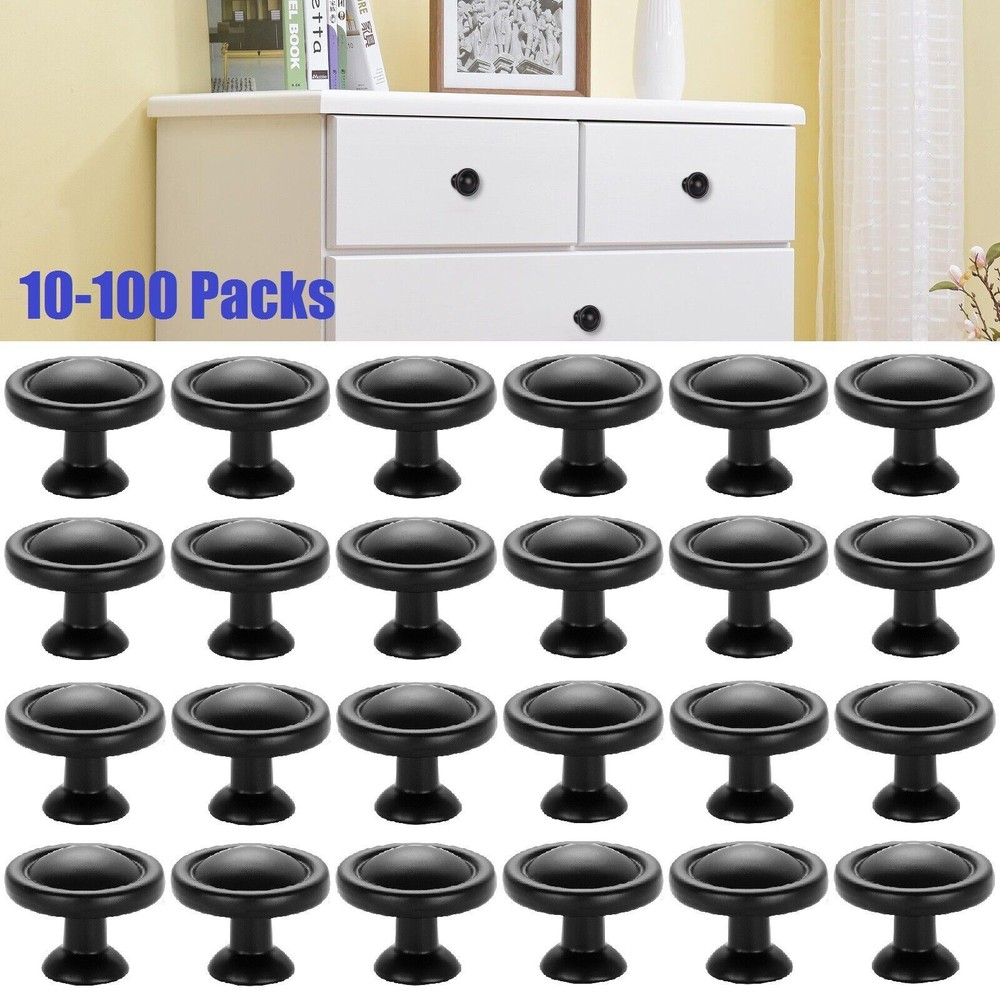 Door Knobs Cabinet Handles Hardware Kitchen Cupboard Drawer Pulls Handles Black
