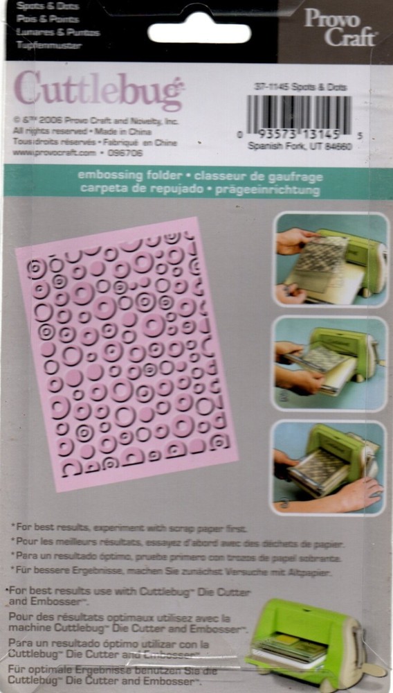 Cuttlebug SPOTS & DOTS Provo Craft Embossing Folder