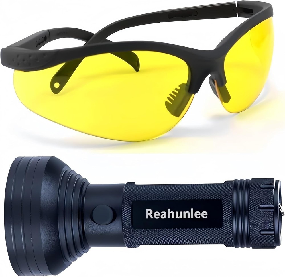 Professional UV Leak Detector Flashlight - 68 LEDs, Includes Glasses, 20 Hours