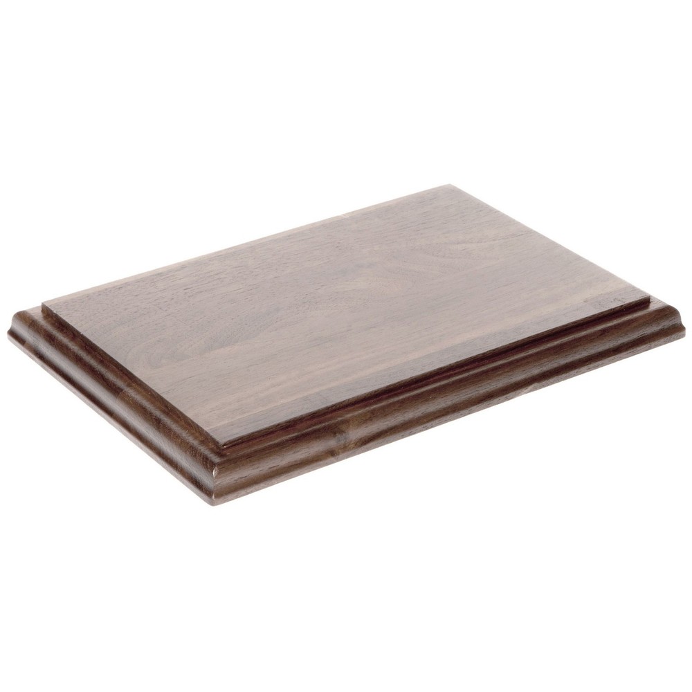 Plymor Solid Walnut Rectangular Wood Display Base, 10" W x 7" D x 0.75" H