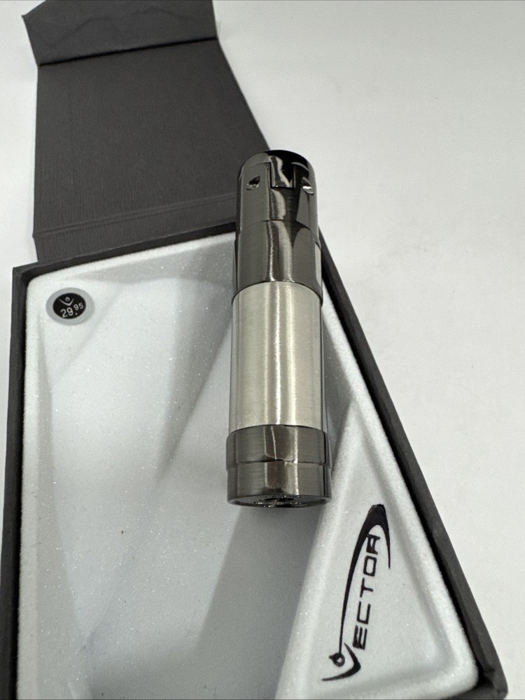 Vector Stratos Single Jet Torch Cigar Lighter - Gunmetal - New