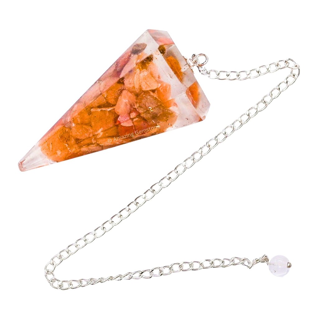 Red Aventurine Orgone Crystal Pendulums
