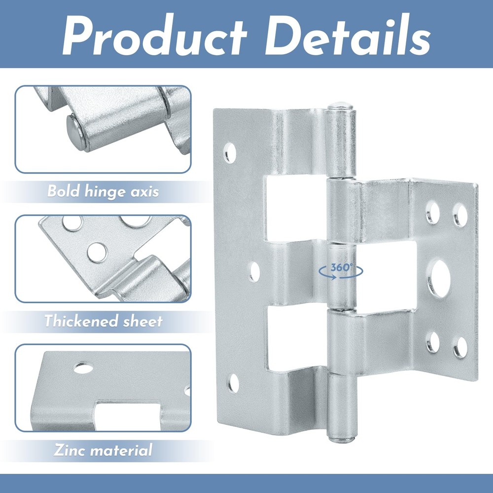 3 Pack Door Hinges for Combination Doors Replacement Elixir Mobile Silver