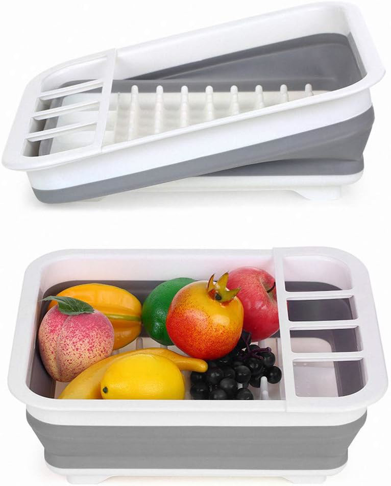 Collapsible Dish Drying Rack Portable Drainer Organizer for Kitchen & RV Storage