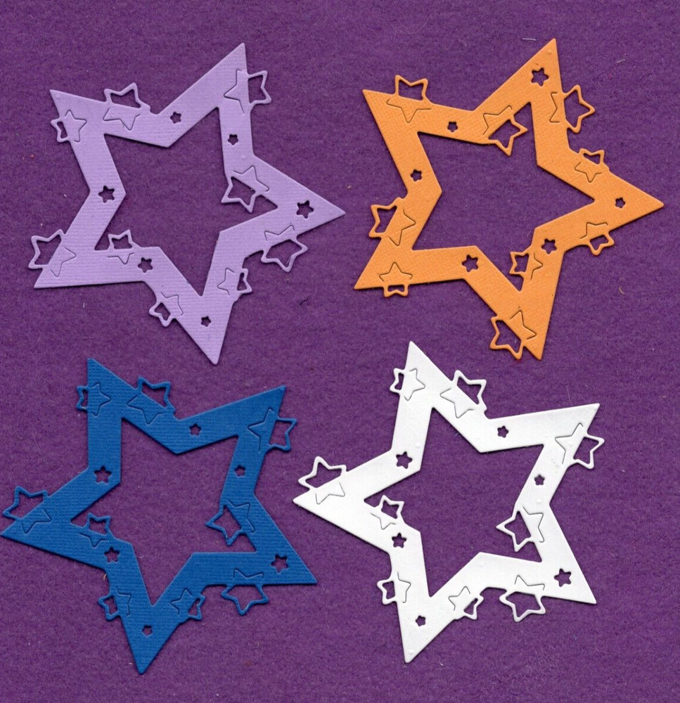 STARS # 4 die cuts scrapbook cards