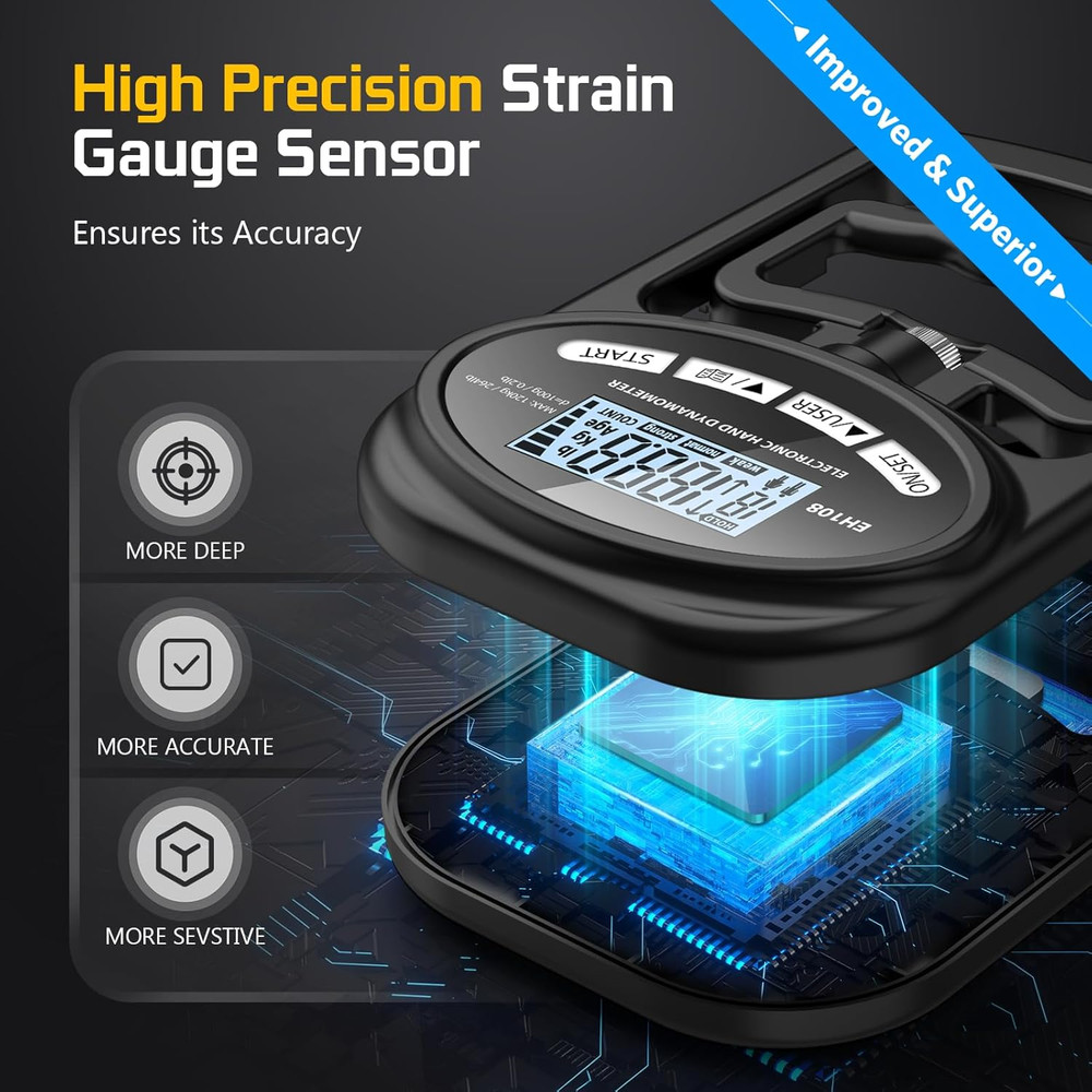 Hand Grip Strength Tester Trainer - Electronic Hand Dynamometer Forearm Grip Str