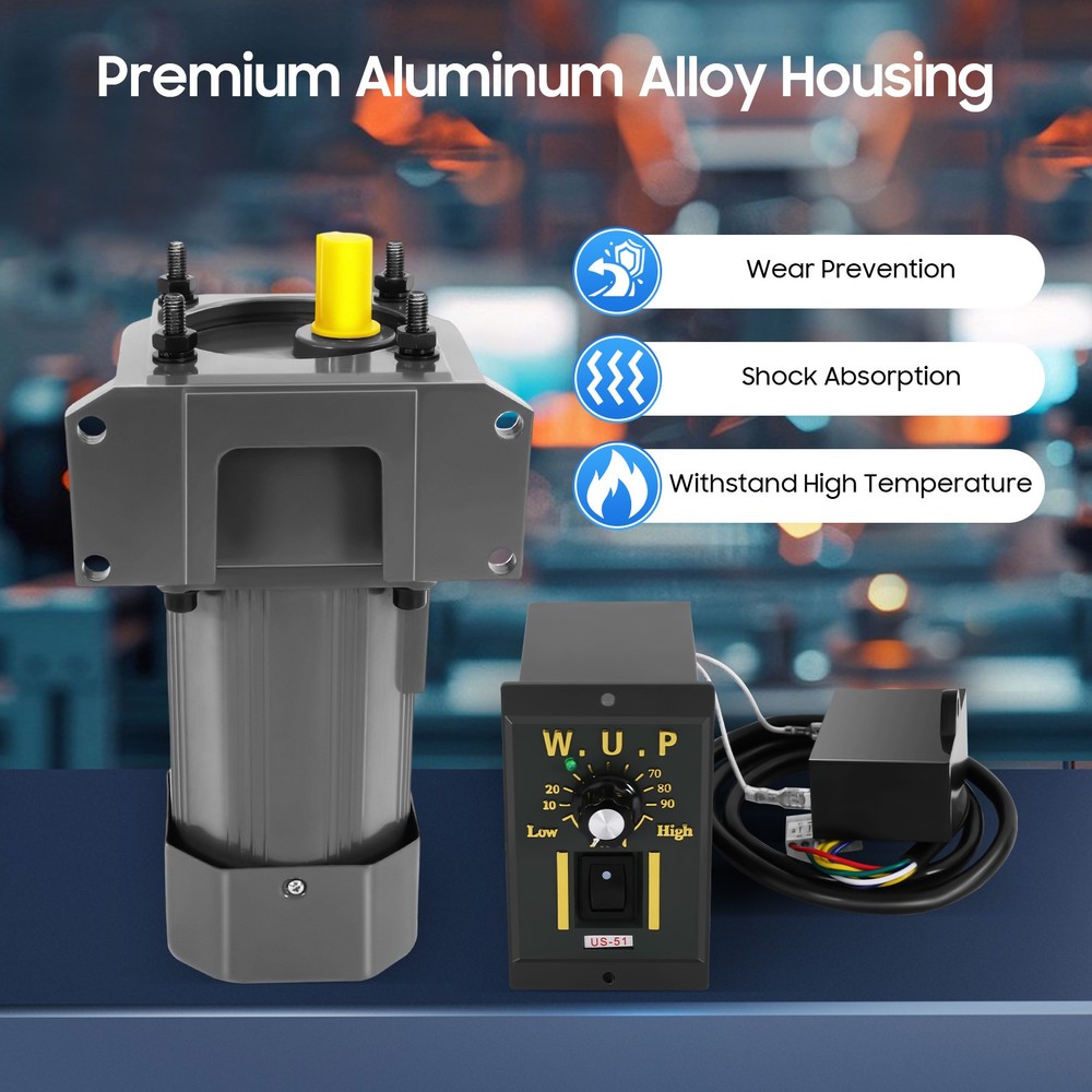 250W 110V AC Gear Motor with Variable Speed Controller and Bracket Single Phase