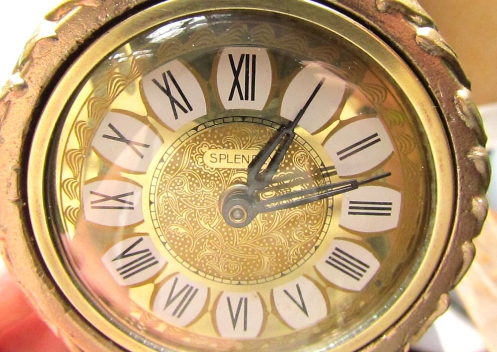 Vintage Splendex German Mechanical Mantle Clock - Working
