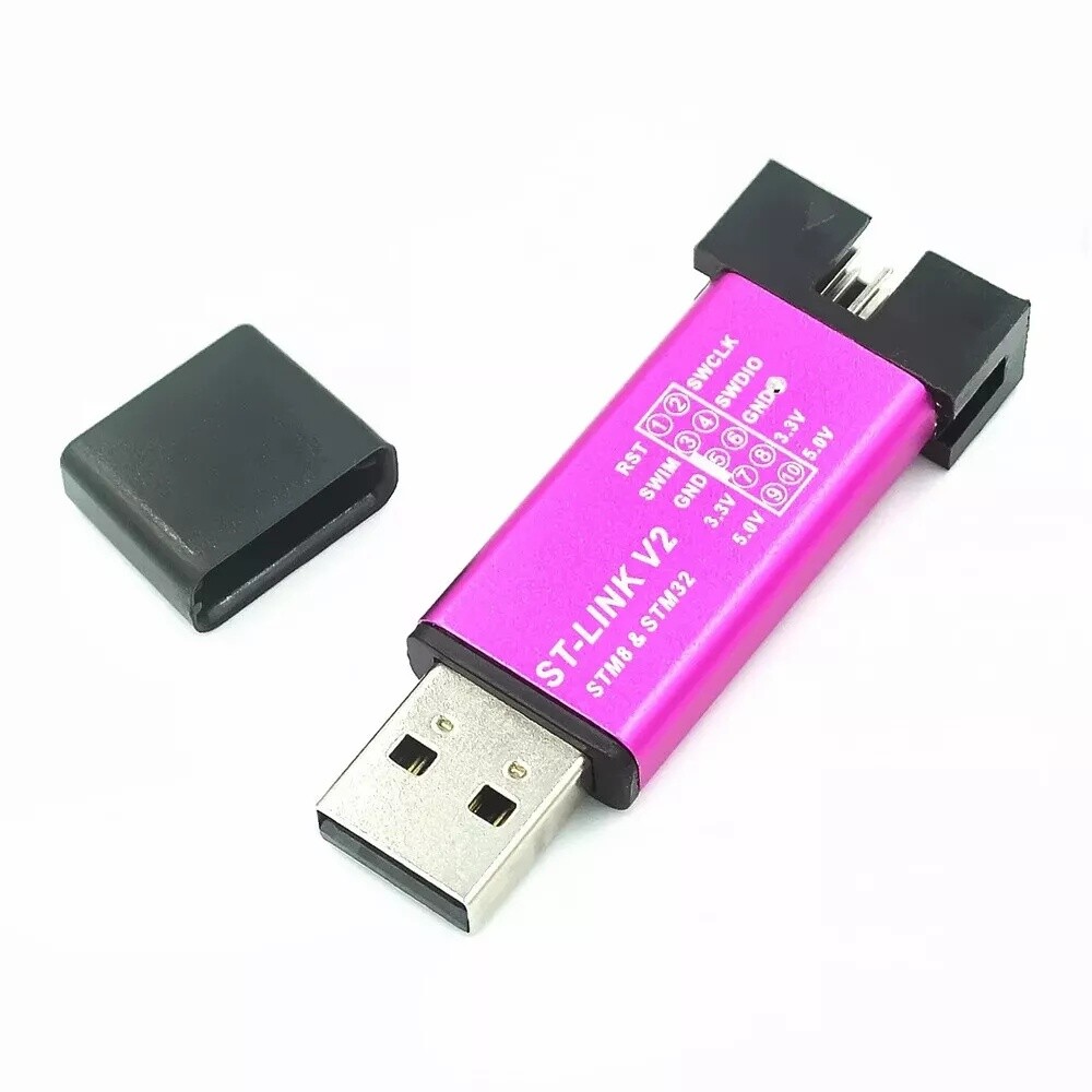 ST Link V2 Programmer STM8 STM32 Aluminum Shell SWIM Interface & LED Indicator